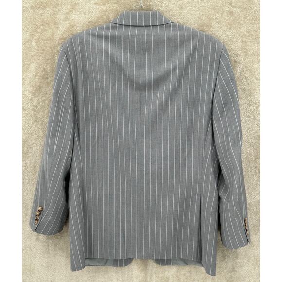 Lauren Ralph Lauren Blazer Mens 40R Gray Pinstripe Wool Blend Old Money Career - Picture 2 of 9
